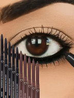 10pcs Black And Brown Ultra Fine Smooth Eyeliner Gel Pen Is Not Easy To Faint Makeup Pen Head Ultra Fine Suitable For Beginners