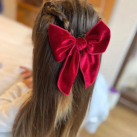 4/5Pcs Cotton Bow Hair Clips Baby Girls Women Large Sailor Head Bows Accessories Hair Grips for Kids Christmas Hair Bow