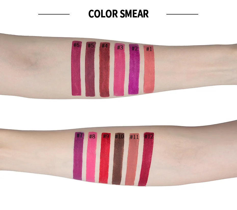 HANDAIYAN 12-color matte velvet lipstick long-lasting waterproof non-stick cup does not fall color lipstick lipstick