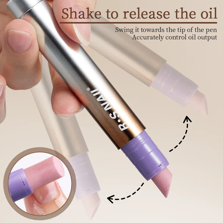 RSNAIL 3-in-1 Cuticle Oil Pen with Ceramic Nail Pusher for Hangnails Dry & Damaged Nails -Nail Care Pen for Repair & Nourishment