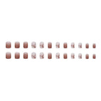 Caramel Gradient Wear Nail Piece Winter High Sense Of Pure Desire Ice Transparent Color Wear Nail Blush Removable False Nails