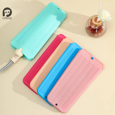 1PC Silicone Hair Curling Wand Cover Hair Straightener Storage Bag Hairdressing Curling Iron Insulation Mat Heat Resistant Pouch