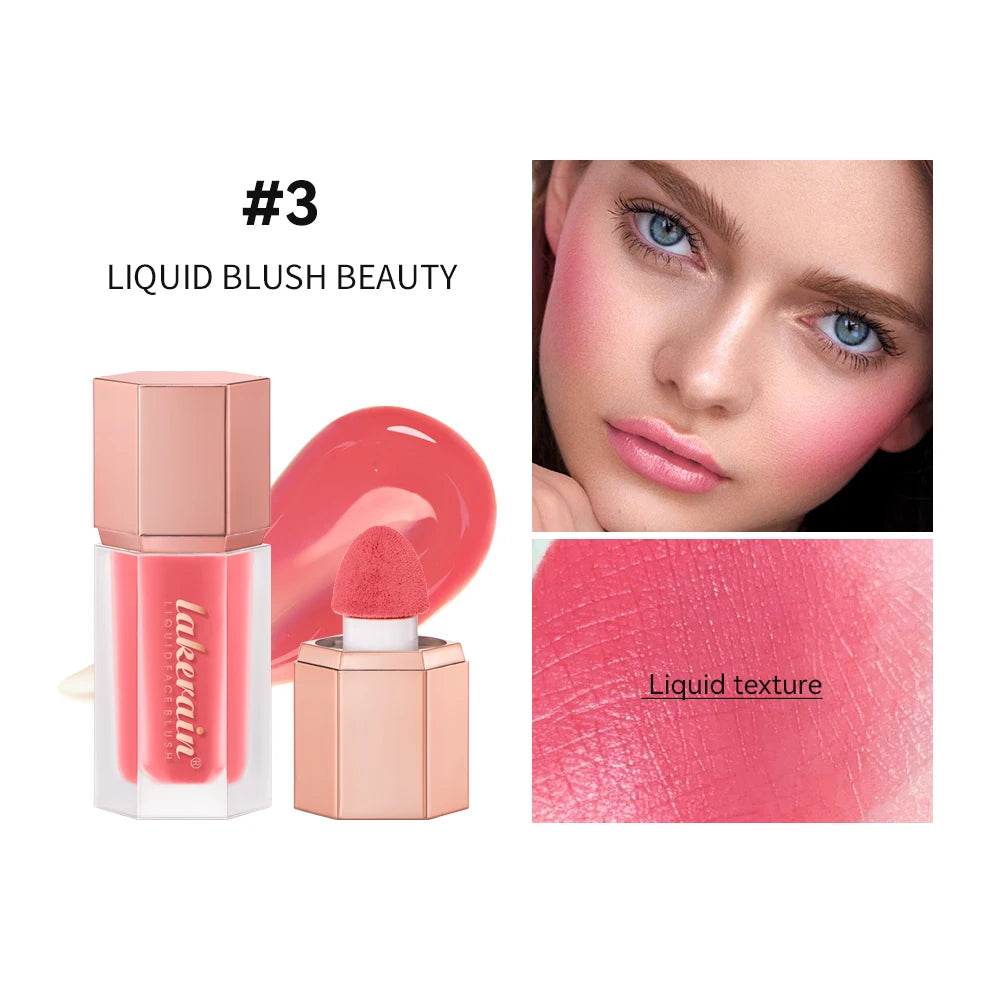 6 Colour Matte Liquid Blush Easy to apply long lasting waterproof blush sponge brush head Eyes lips Makeup Blush Cosmetics
