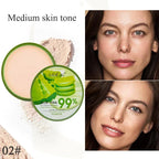 99% Aloe Vera Softening Powder Waterproof Moisturizing Concealer Foundation Fixed Make Up Oil Control Facial Brighten Cosmetics
