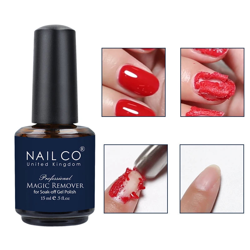 NAILCO 15ml Magic Fast Nail Gel Polish Remover Clean UV Soak Off Semi Permanent Varnish Nail Art Removal Tools Manicure Product