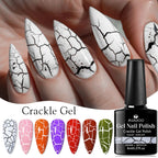 6pc Crackle Gel Nail Polish Set Quick Dry Nail Supplies Varnishes Hybrid Semi Permanent Soak Off Manicure for Nails Design