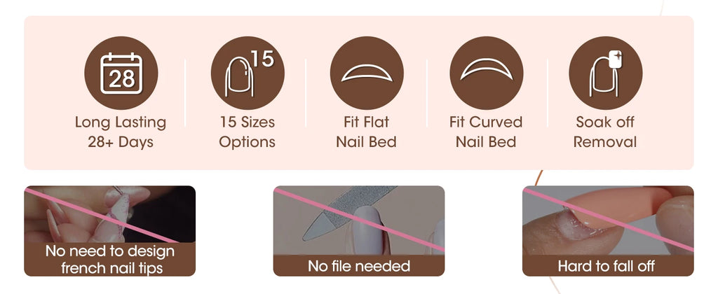 GELLEN Press on Nails for Women 150PCS Almond Shaped False Nails Medium Length Soft Gel Tips Natural Looking Nail Art