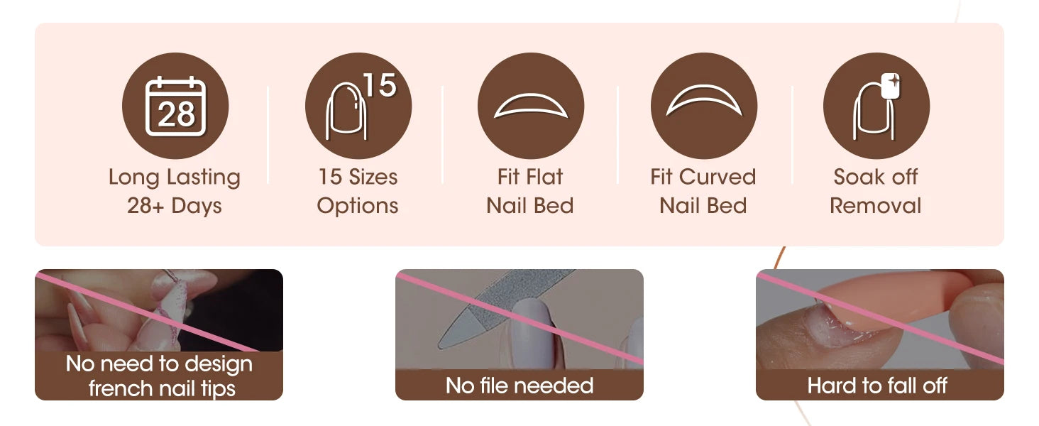 GELLEN Press on Nails for Women 150PCS Almond Shaped False Nails Medium Length Soft Gel Tips Natural Looking Nail Art