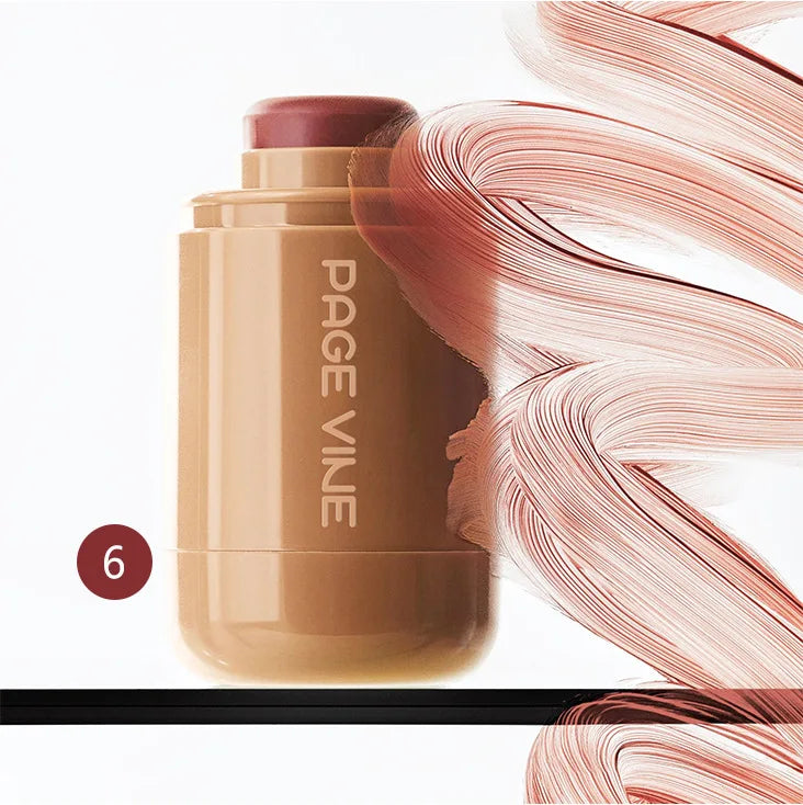 New Blush Stick 3-in-1 Cheek Lip Tinted Moistured Blush Stick Silky Brighten Blush Cream Blusher Cosmetics Tubes Matte Contour