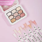 Vendeeni 9 Colors Patting Painting Gel Nail Polish Blooming Transfer Design UV LED Soak Off Gel Varnish Gradient Pat Gel Palette