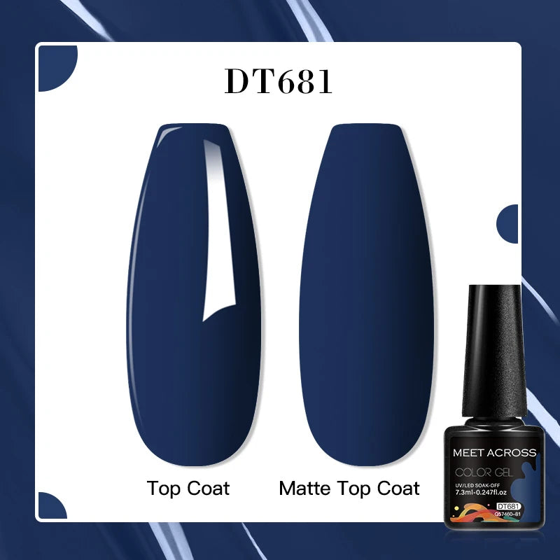 MEET ACROSS 8 Colors Mirror Gel Nail Polish Long-lasting Quick-drying Metallic Gold Silver Red Semi Permanent Varnish Nail Art