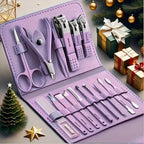 16pcs Stainless Steel Manicure & Pedicure Tool Set, Nail Care Kit, Suitable For Home, Office, Outdoor Travel, Gifts, Nail Salons, Back To School