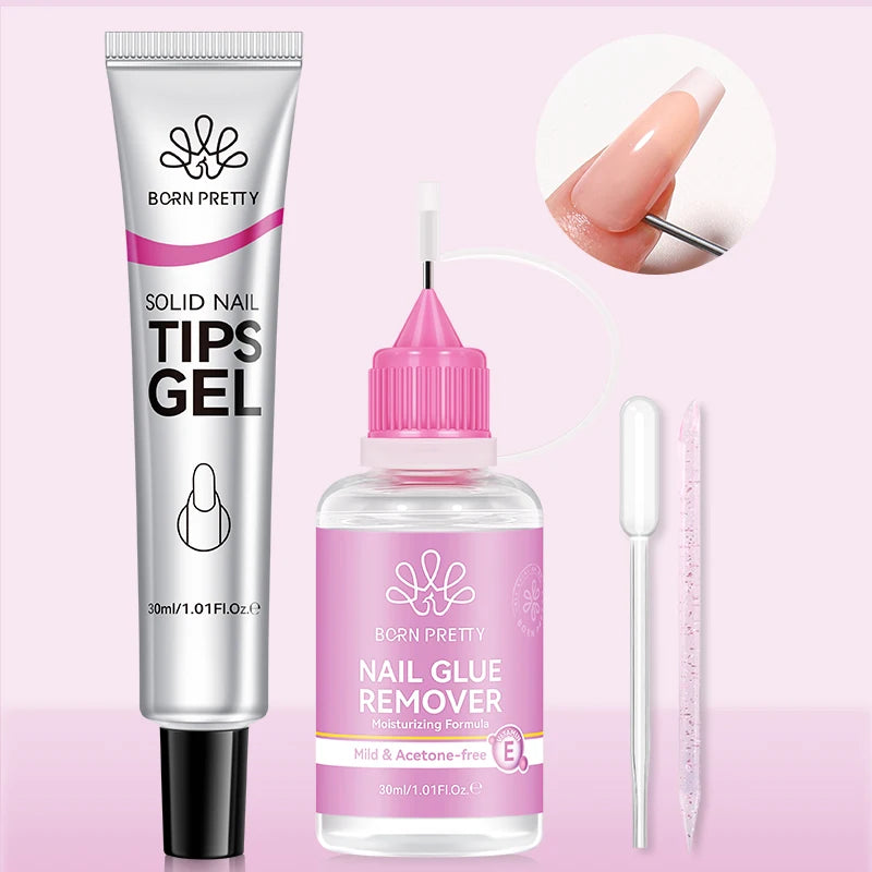 BORN PRETTY 30ml Pinpoint Nail Glue Remover Gel Polish For Press On Nail Quick Dry Gentle Easy To Soften Nail Tips Remover Tool