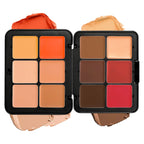 12-Color Iron Box Blusher Plate Multi-Color Cream Blush Plate Concealer Plate Contour and Highlighter Palette Makeup Blush Face