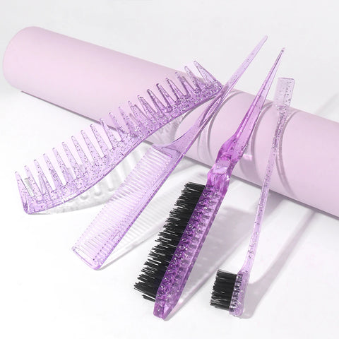 Hair Styling Comb Hair Brush Set, Teasing Edge Brush Rat Tail Comb For Curly/Straight/Wet/Dry/Long/Short Hair