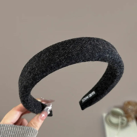 Wool Knitting Headband Hairbands Women Girls Sponge Padded Simple Hair Hoop Band Bezel Hair Accessories Autumn Winter Fashion