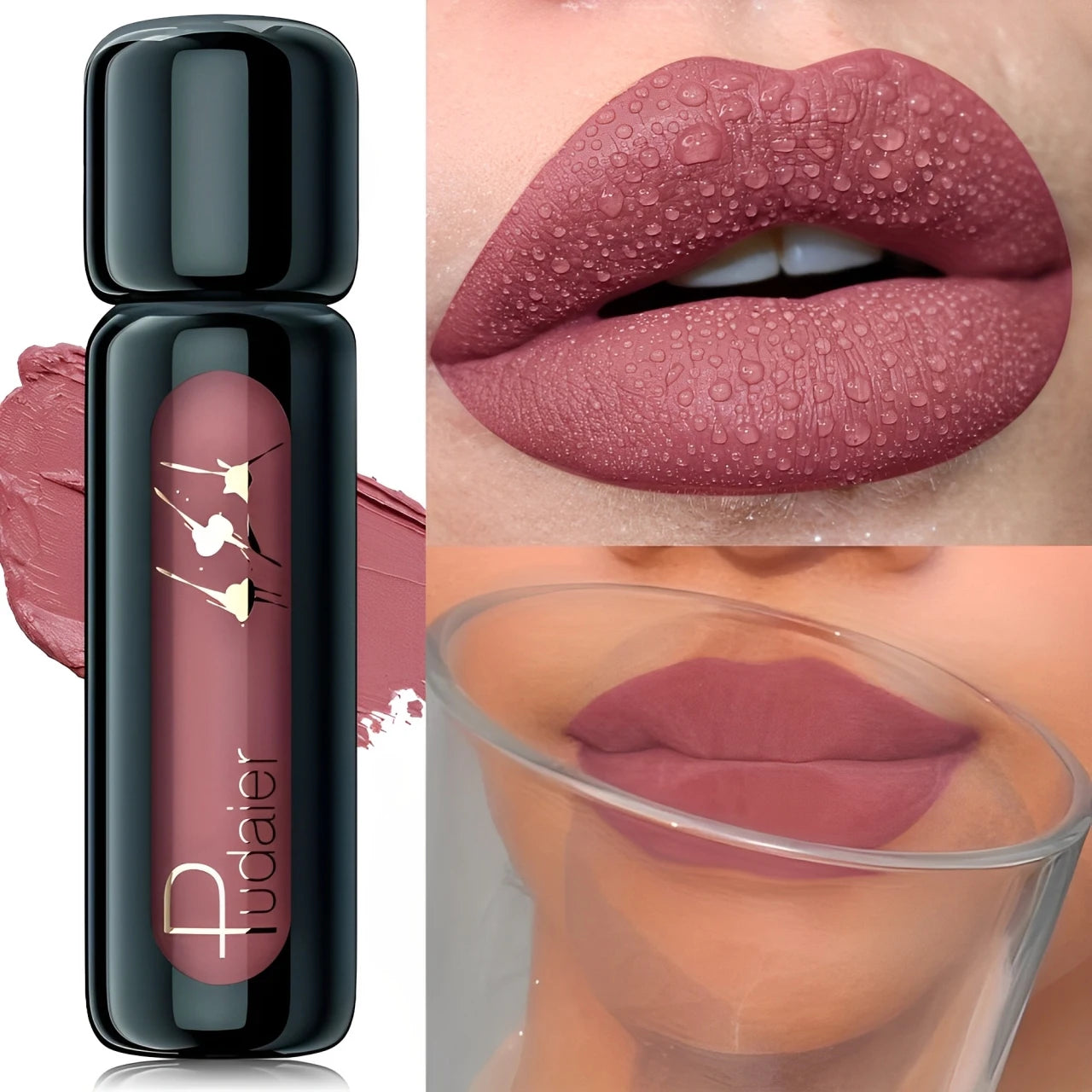 1PC Matte Velvet Lip Gloss - Highly Saturated Liquid Lip Mud, Non-Stick Long-Lasting Formula, 10-Shade Mixed Palette
