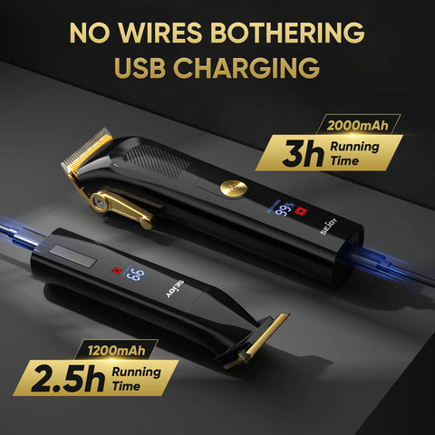 SEJOY Professional Electric Hair Clippers kit for Men Cordless Clippers Hair Trimmers Grooming Set Haircut Machine for Family