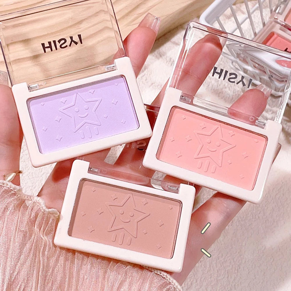 Smart, clear, monochrome blush matte, natural whitening, brightening cheeks, purple nude makeup, fine flash rouge