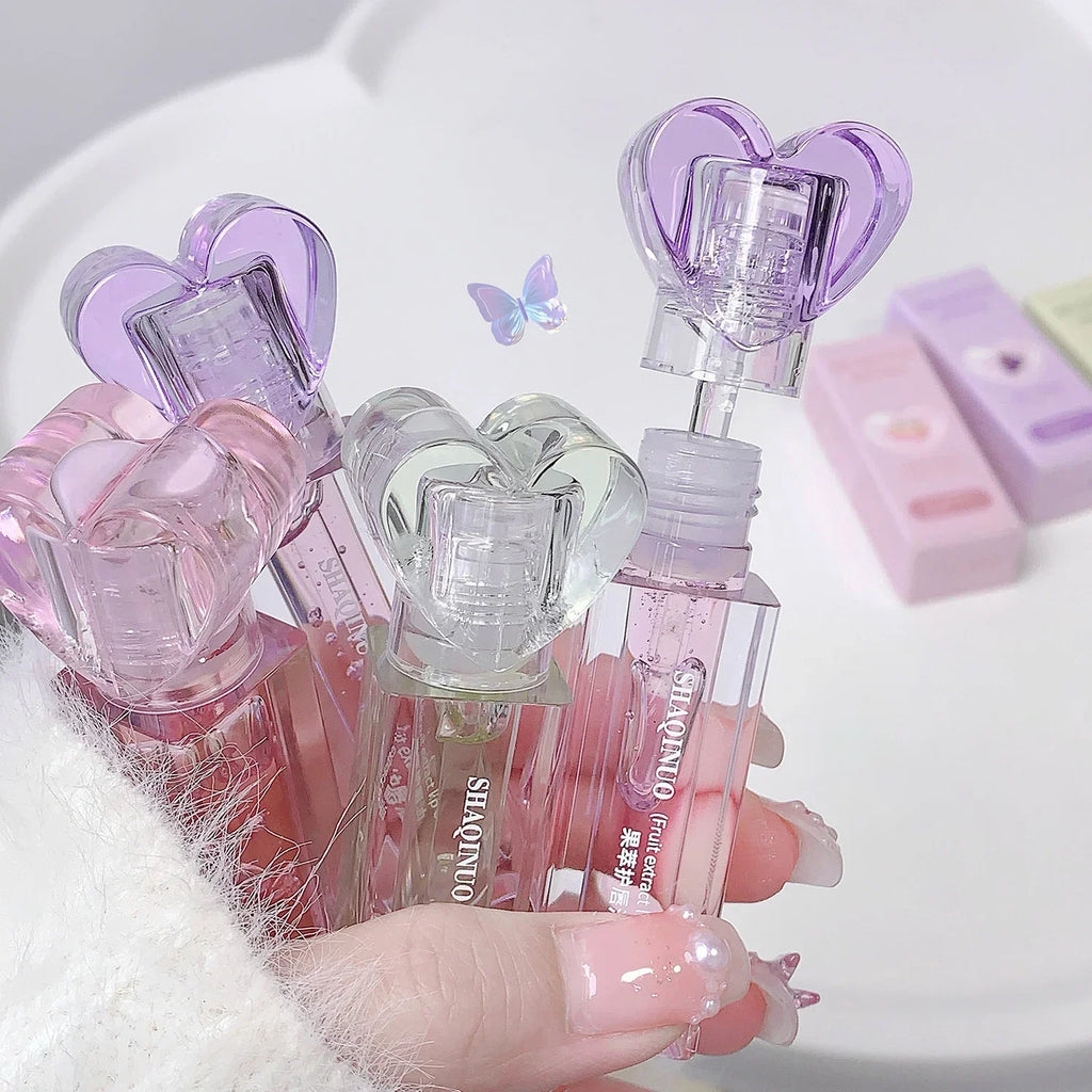 Plumping Jelly Lip Gloss Lasting Moisturizing Transparent Lip Oil Water Light Mirror Peach Lipstick Women Lips Makeup Cosmetics