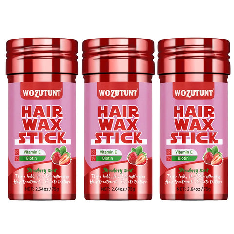 Strawberry Flavor Hair Wax Stick Vitamin E Smooth Dry Frizz Broken Hair Proper Hold Create Texture Styling Pomade for Women