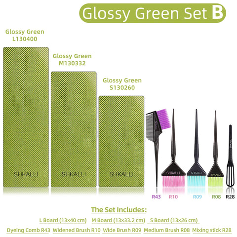 SHKALLI Professional Carbon Fibre Hair Balayage Board and Brush Set Hair Dyeing Tool Kit for Hairdressers