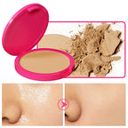 Natural Matte Pressed Powder Oil Control Brighten Whitening Face Base Foundation Compact Concealer Makeup Cosmetics