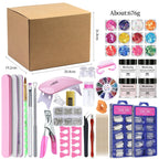 Gel Polish Set Nail Art Kit with UV LED Lamp - Complete Beginner Manicure Tools Kit Including Drill and Brushes for DIY Salon
