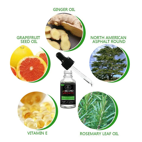 Beard Growth Oil Beard Wax Balm Hair Loss Products Leave-In Conditioner for Groomed Chest Hair Moustache Oil Beard Care 30ml