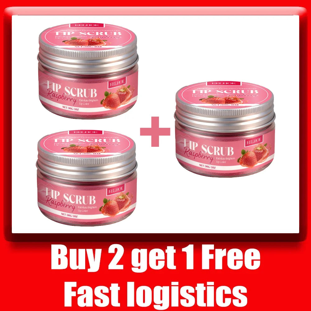 Strawberry Lip Scrub Exfoliating Preventing Drying Cracking Improve Dullness Remove Dead Skin Moisturizing Brightening Lip Care