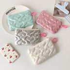 Instagram Bow Silver Shiny Makeup Bag Small Portable Carrying Bag Earphones Data Cable Storage Bag Wallet