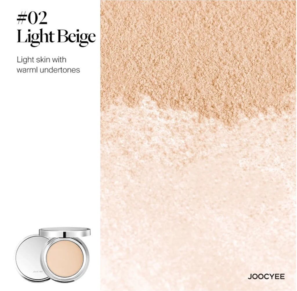 JOOCYEE Skin-melting Pressed Powder SILKY SOFT POWDER FOUNDATION Silver Bow Limited Edition Long-lasting Natural Makeup