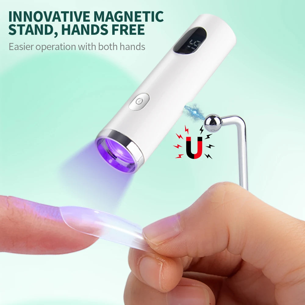 Nailpop UV Light with Stanp Handheld Mini Nail Cure Lamp Portable Rechargeable Nail Dryer Fast Curing for Gel Polish Glue Gel