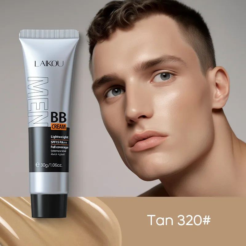 30g BB Cream for Men Full Coverage Facial Concealer Long Lasting Makeup Foundation Waterproof Men BB Liquid Foundation