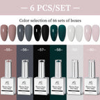 AS 6pcs Color Nail Gel Polish Kit Jelly Pink TPO FREE HEMA FREE Self Leveling Nude Natural Pink Nail Varnish Manicure Set