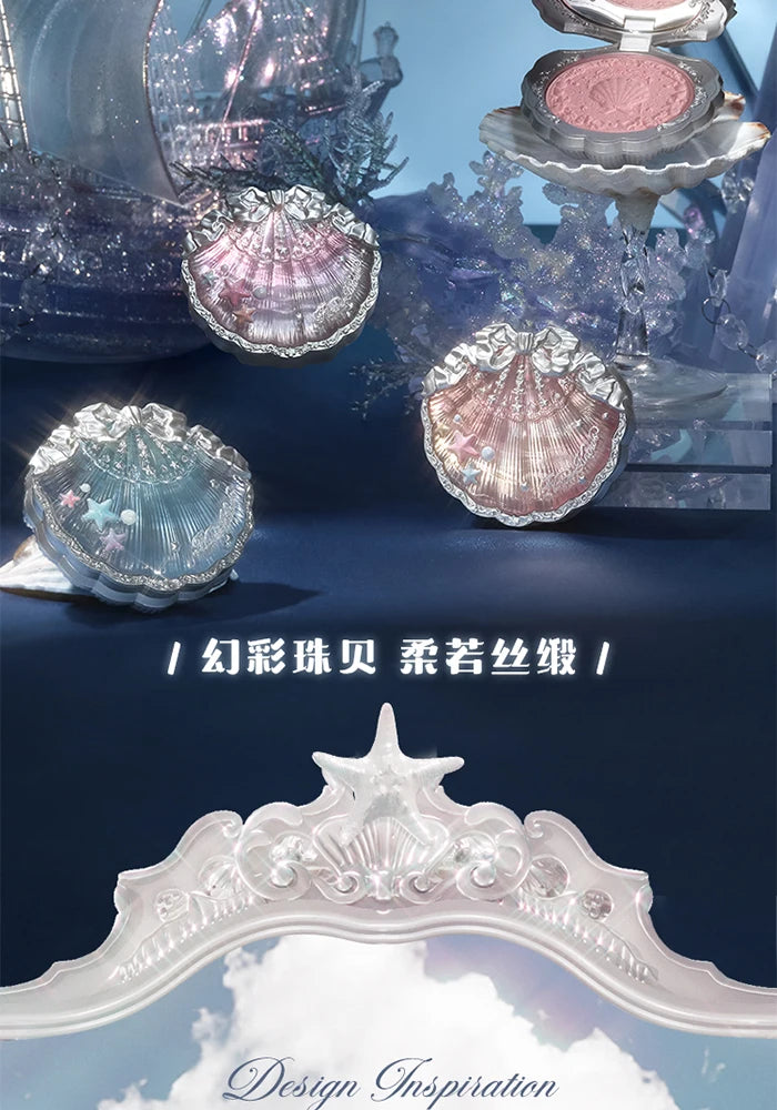Flower Knows Shell's Jewel Silk Satin Blush Lasting Matte Puffing Natural Brightening Facial Cosmetics 5g