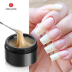 MSHARE 50ml Natural Nails Gel Builder Nalil Tpo Free Self Leveling Gel for Nail Extension Construction Pink Shade UV Led Gel