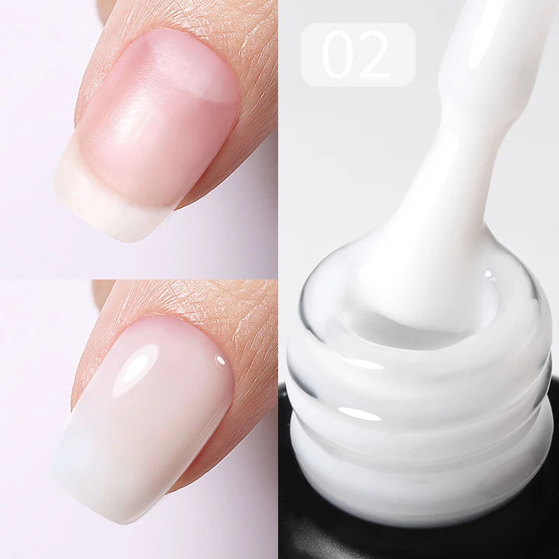 BORN PRETTY Milky Pink Rubber Base Gel Nail Polish Glitter 15ml Semi-Permanent Varnish Soak Off Self Leveling UV LED Gel