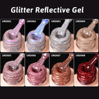 UR SUGAR 15ml Champagne Gold Sliver Reflective Glitter Gel Nail Polish Varnish Semi Permanent Soak Off UV Gel For Manicure Art