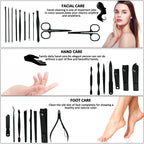 Nail Clipper Kit 26 Pieces Stainless Steel Manicure Kit Manicure Set Professional Nail Care Tools with Luxurious Travel Case