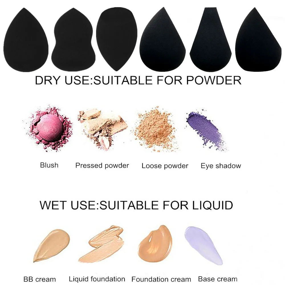 Black Beauty Egg Makeup Blender Cosmetic Puff Makeup Sponge Cushion Foundation Powder Sponge Beauty Tool Make Up Accessories