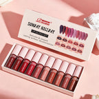 10 Color Mouth Red Lip Glaze Makeup Set, Exquisite, Practical, Portable Lipgloss Lipstick Set Valentine's Day gift