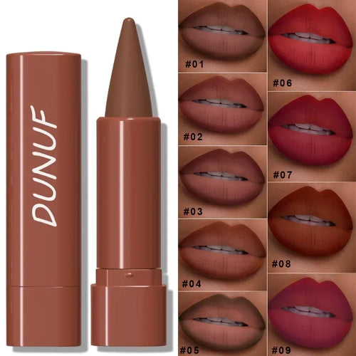 9 Colors Gradient Lip Liner Matte Black Brown Velvet Lipstick Waterproof Non Sticky Contouring Tint Lipliner Crayon Lip Makeup