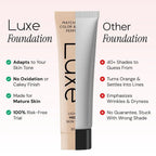 Korean Luxe Color-Adjusting Liquid Foundation Natural Matte Moisturizing Concealer Long Lasting Full Coverage Base Makeup