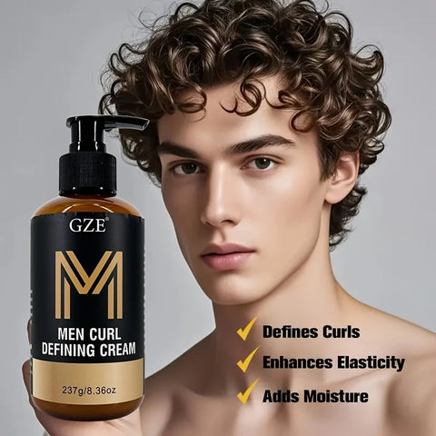 GZE Men Curl Defining Cream - Defined Bouncy Cue Curls Waves- Enhances Curl Definition and Hydrates Hair Frizz rls and Frizz