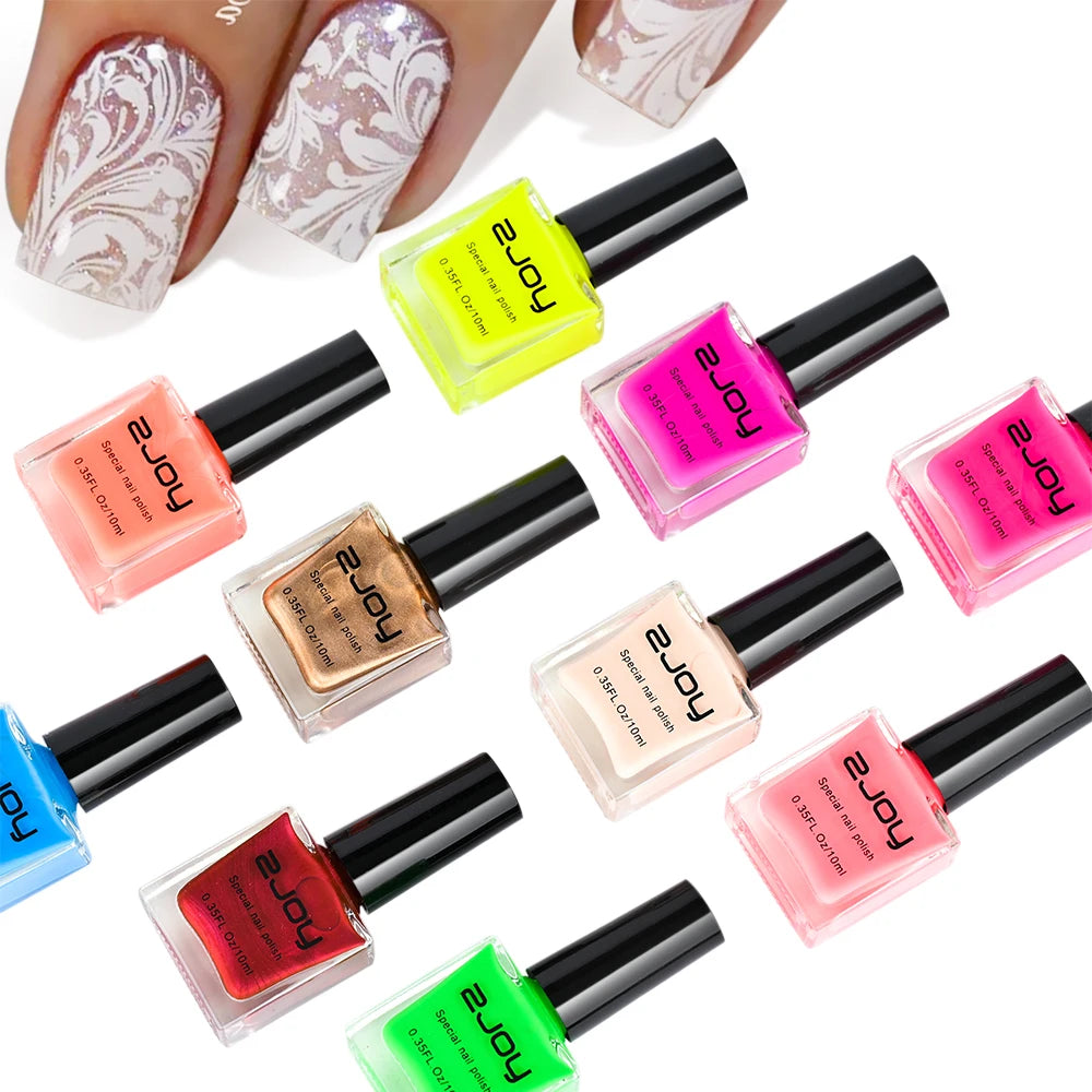 10ml Nail Stamping Polish Varnish Black White Colorful Nail Printing Lacquers for Stamping Plate 30 Colors Nail Stamping Polish