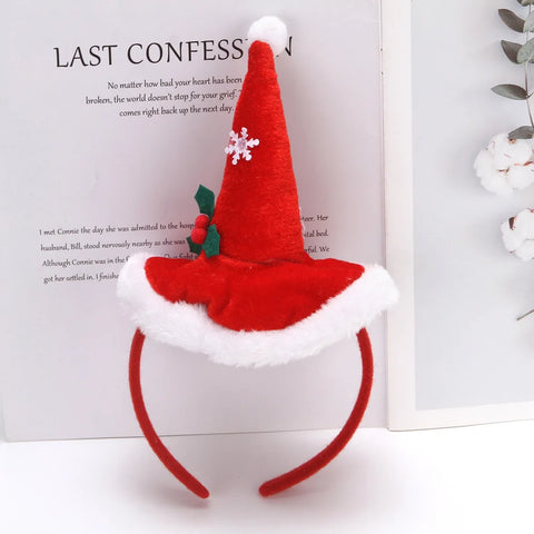 Christmas Headbands Xmas Tree Santa Hat Hair Band 2024 Christmas Decorations for Home Girls Women 2025 New Year Gifts navidad