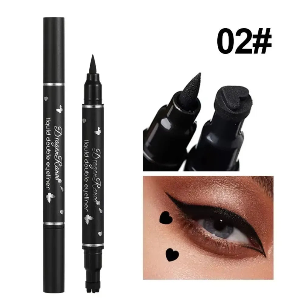 Black Eyeliner Stamp Triangle Dual-ended Liquid Eyeliner Waterproof Sweat-proof Quick Dry Eyeliner Makeup Seal Tool Cosmetics