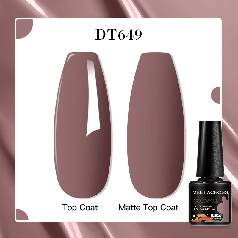 MEET ACROSS 8 Colors Mirror Gel Nail Polish Long-lasting Quick-drying Metallic Gold Silver Red Semi Permanent Varnish Nail Art