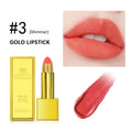 Shimmer Gold Lipstick Metallic Glitter Sexy Lipsticks Long Lasting Batom Waterproof Cosmetic Gold Brick Tube Design Gift 3.5g